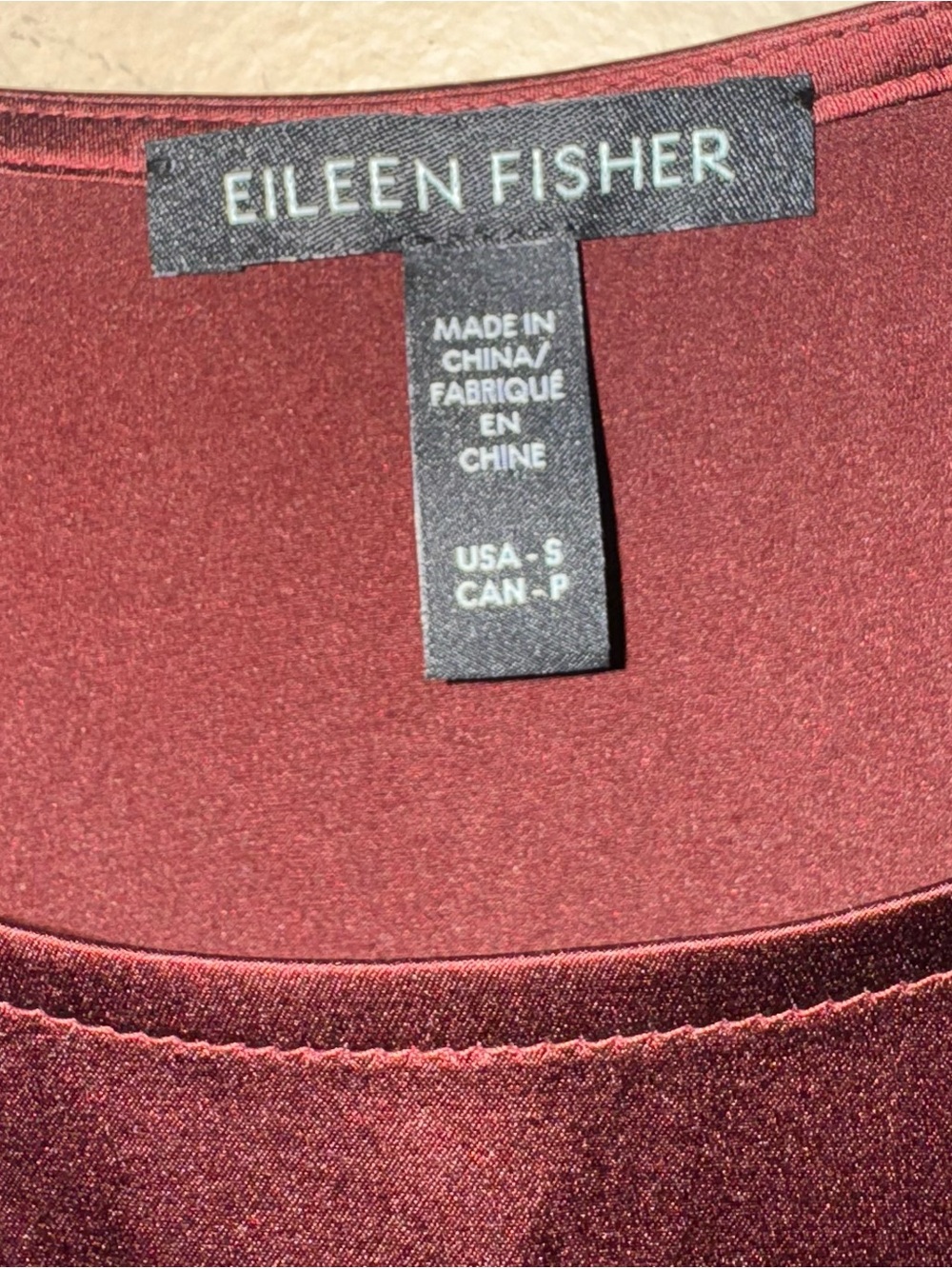 Eileen Fisher Dark Red Silk Scoop Neck Tank Top Size S - Picture 5 of 7